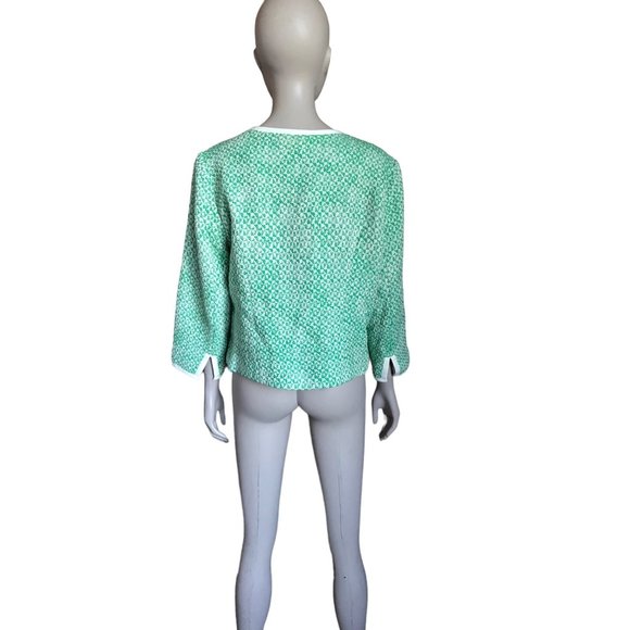 Cabi Green and White Patterned Jacket - Picture 4 of 5